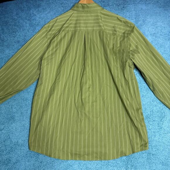 Eddie Bauer Men’s L Wrinkle-Free Green Button Down Shirt Cotton Long Sleeve - Picture 11 of 16
